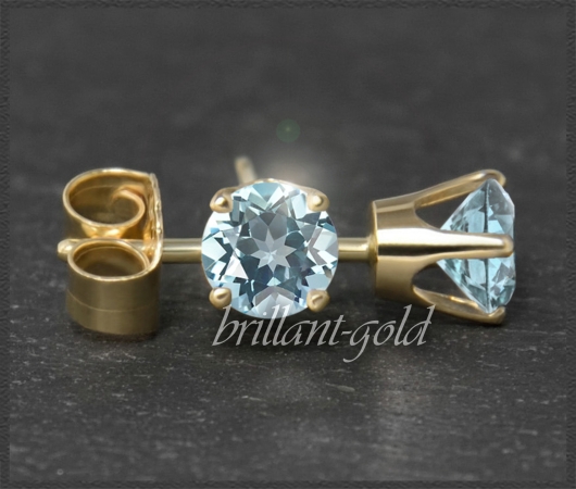 Ohrstecker 585 Gold Topas hellblau 4,5,6,7mm